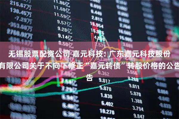 无锡股票配资公司 嘉元科技: 广东嘉元科技股份有限公司关于不向下修正“嘉元转债”转股价格的公告